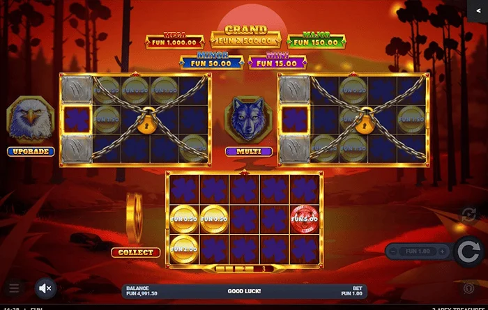 3 Apex Treasures - hold & win începe cu tablă de lupi
